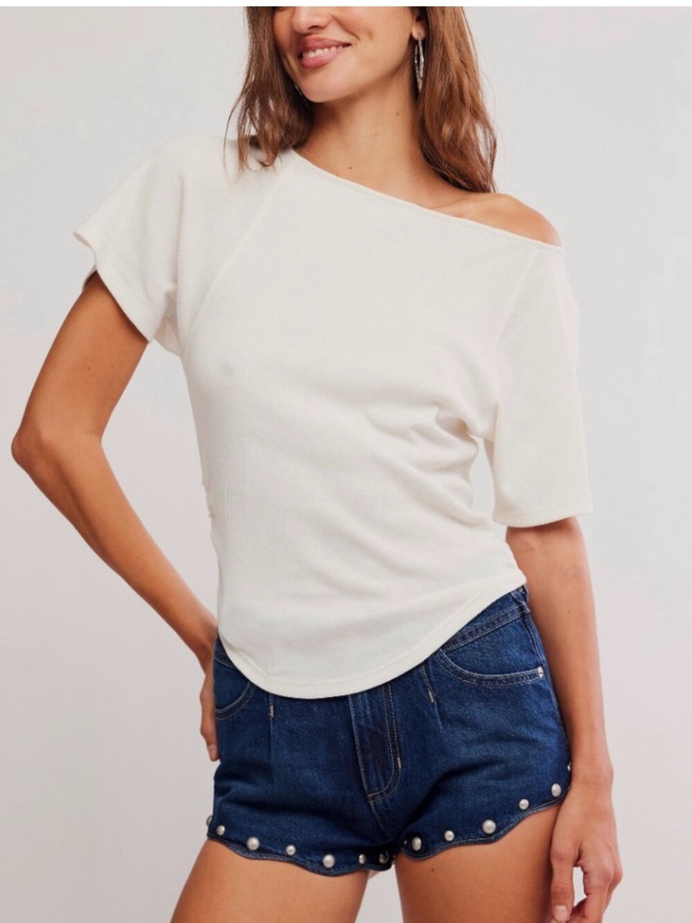 Free People Lucy Off the Shoulder Tee - NWT